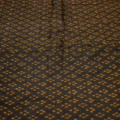 Black and Yellow Motif Cotton Ikat Fabric