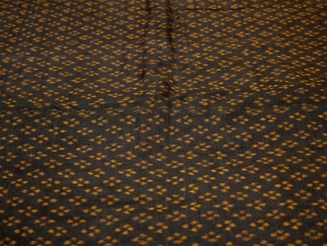Black and Yellow Motif Cotton Ikat Fabric