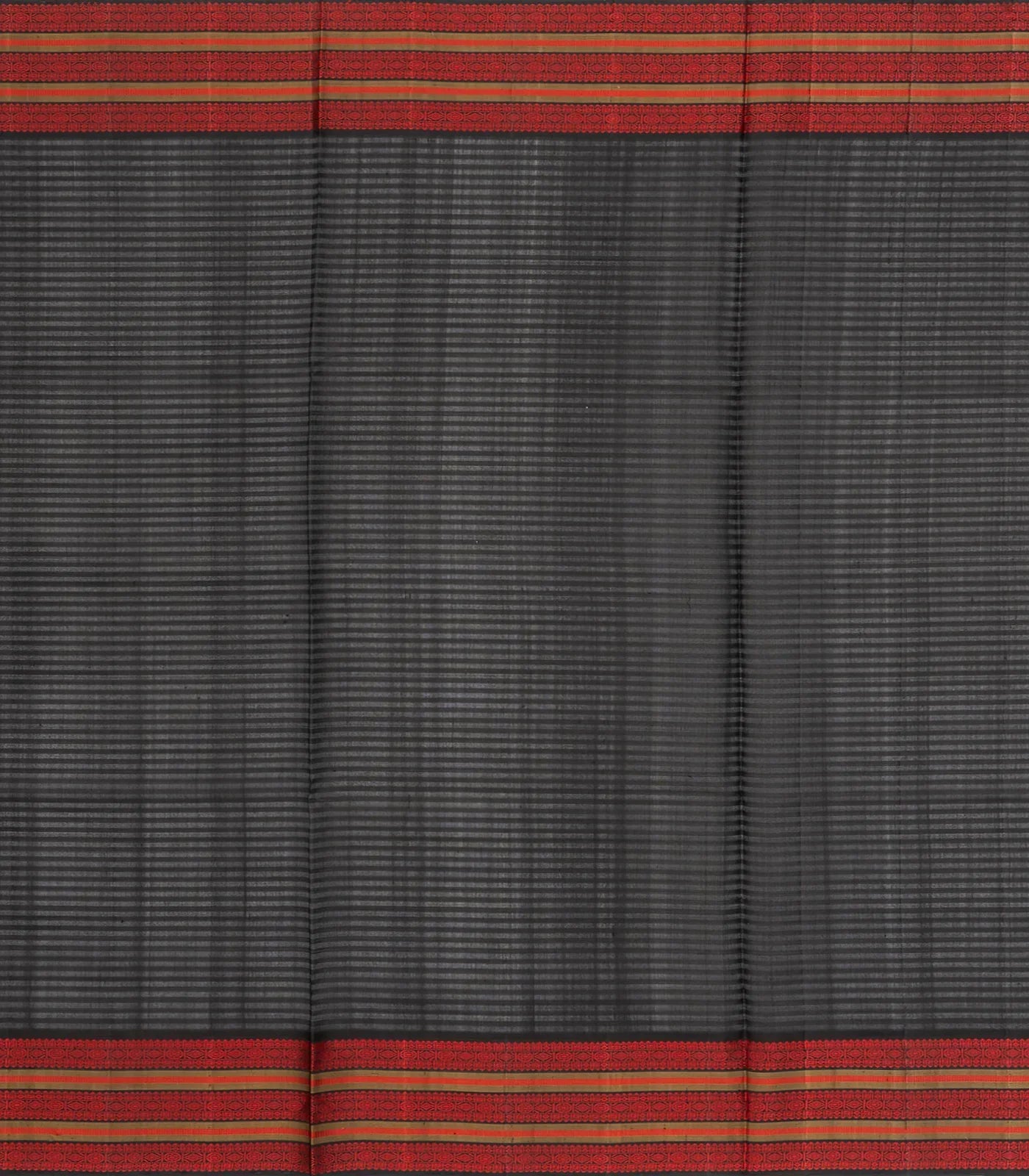 Beige Handloom Kora Silk Saree With Checks & Black Border