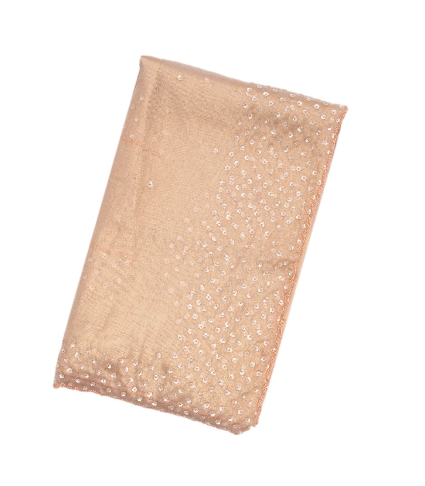 Light Peach Woven Organza Saree With Sequin Embroidery