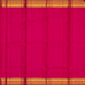 Mustard Handloom Kanchipuram Korvai Silk Saree With Checks