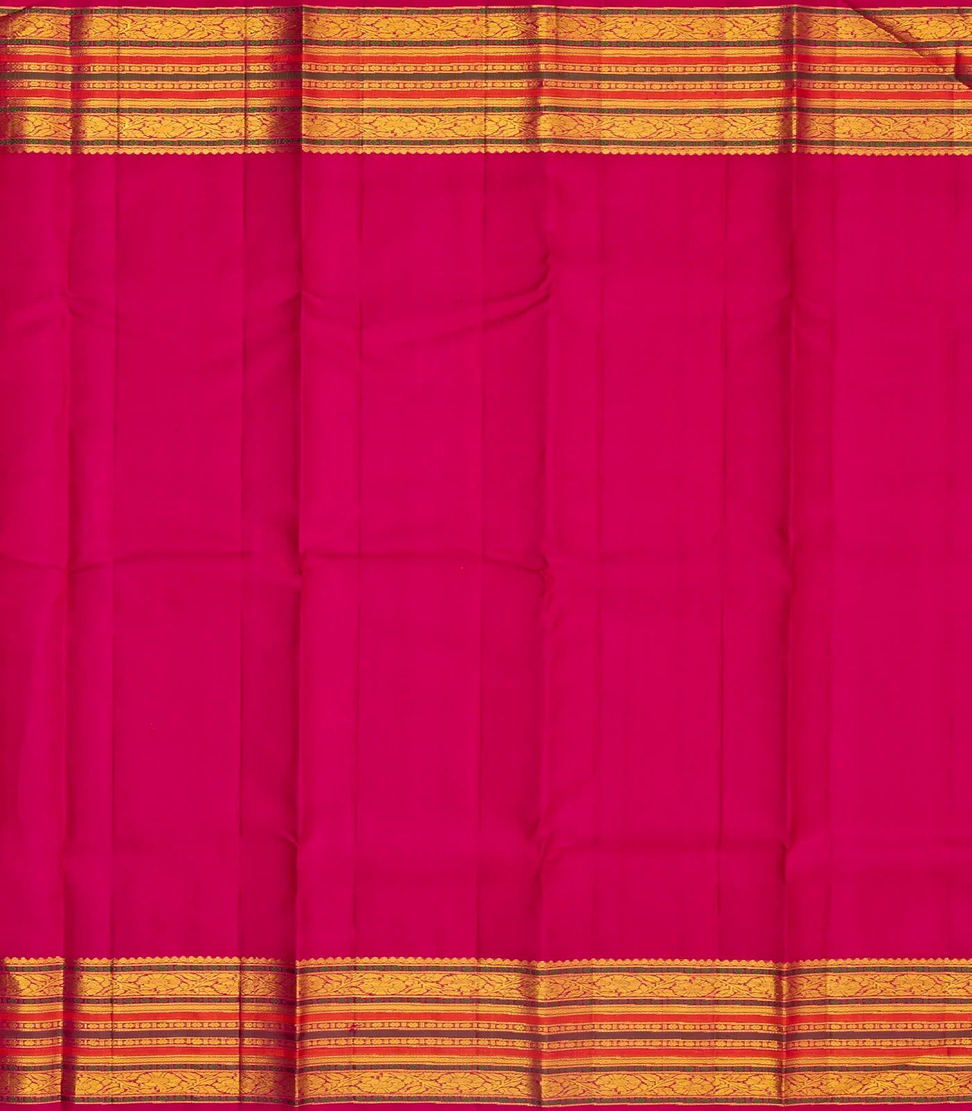 Mustard Handloom Kanchipuram Korvai Silk Saree With Checks