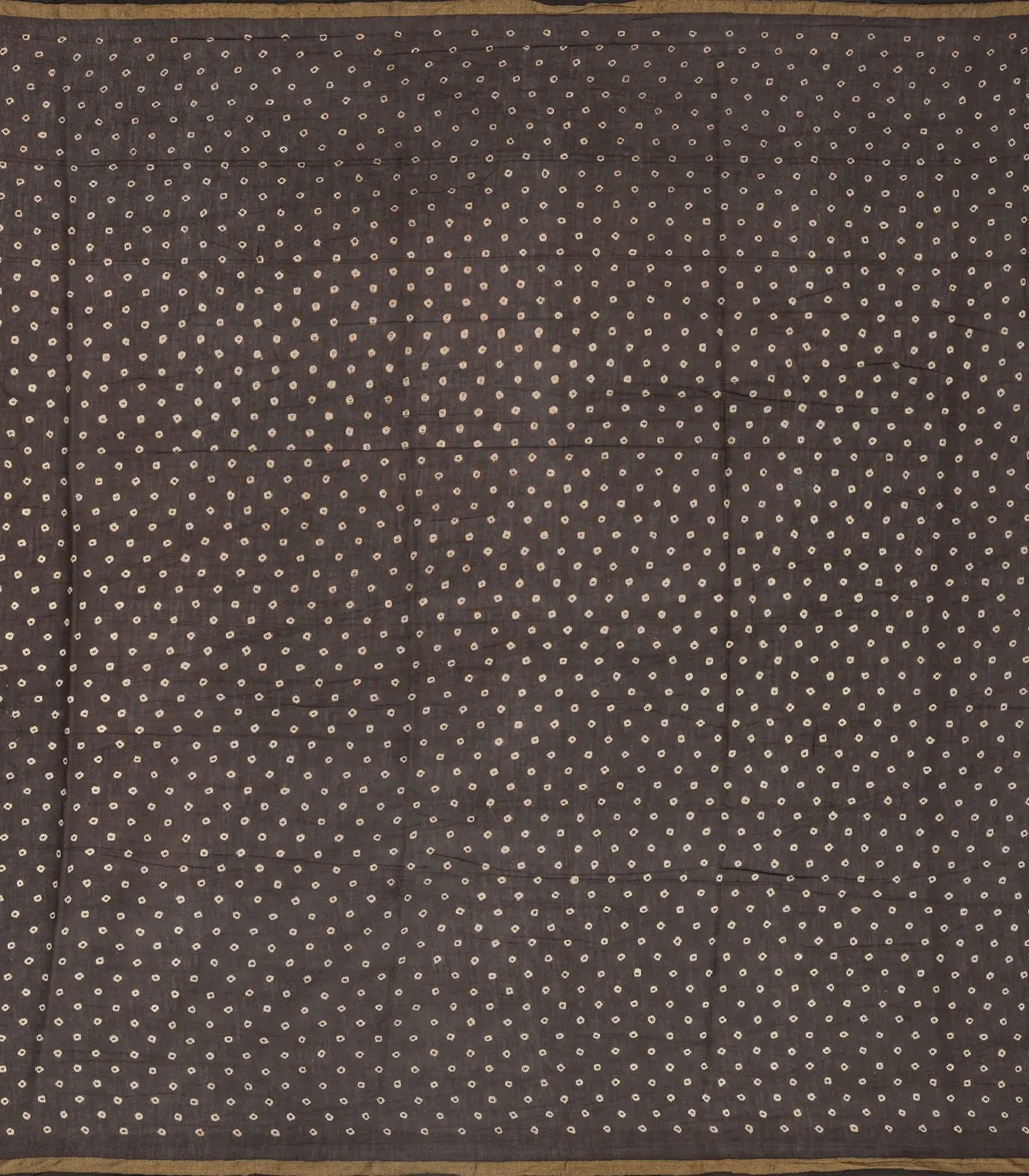 Dark Grey Woven Jaipur Cotton Saree With Printed Brown Floral Motifs