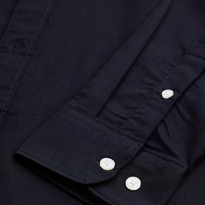 Black Solid Oxford Shirt