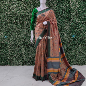 Beige Color Odisha Ikat Contemporary Silk Saree