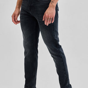 Charcoal Grey Tapered Fit Jeans