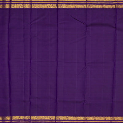Mint Green Handloom Kanchipuram Korvai Silk Saree With Violet Border