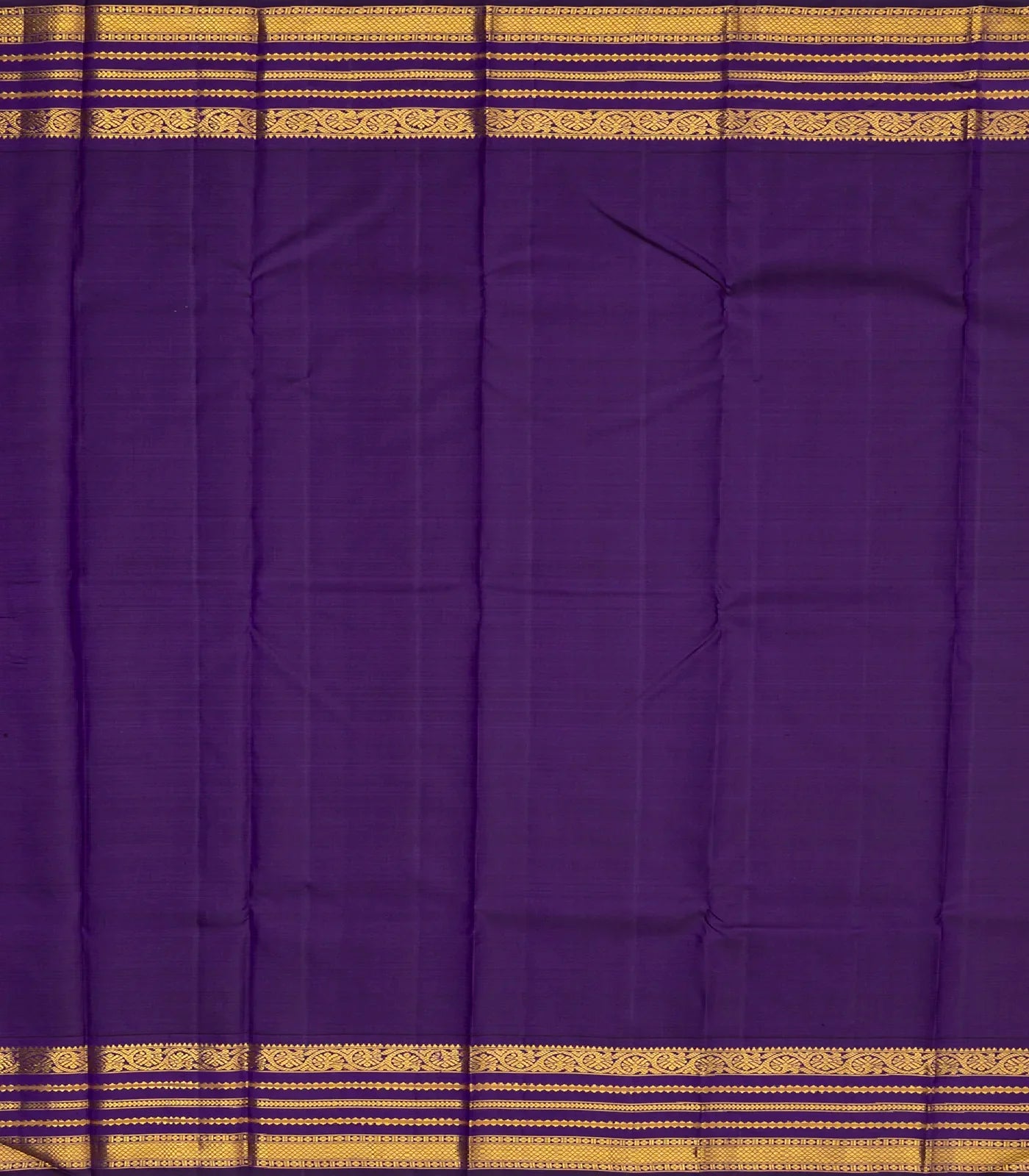 Mint Green Handloom Kanchipuram Korvai Silk Saree With Violet Border