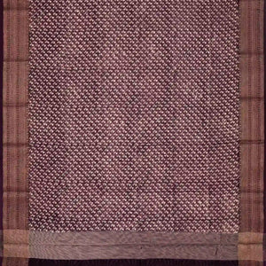 Burgundy Woven Chanderi Cotton Saree With Printed Small Floral Motifs