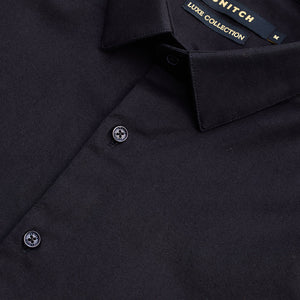 Black Stretchable Slim Fit Shirt