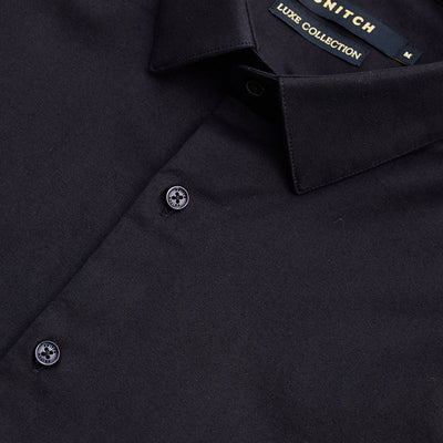 Black Stretchable Slim Fit Shirt