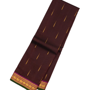 Maroon Handloom Kanchipuram Silk Saree With Jasmine Bud Motifs