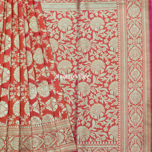 Rani Floral Designer Banarasi Katan Silk Saree