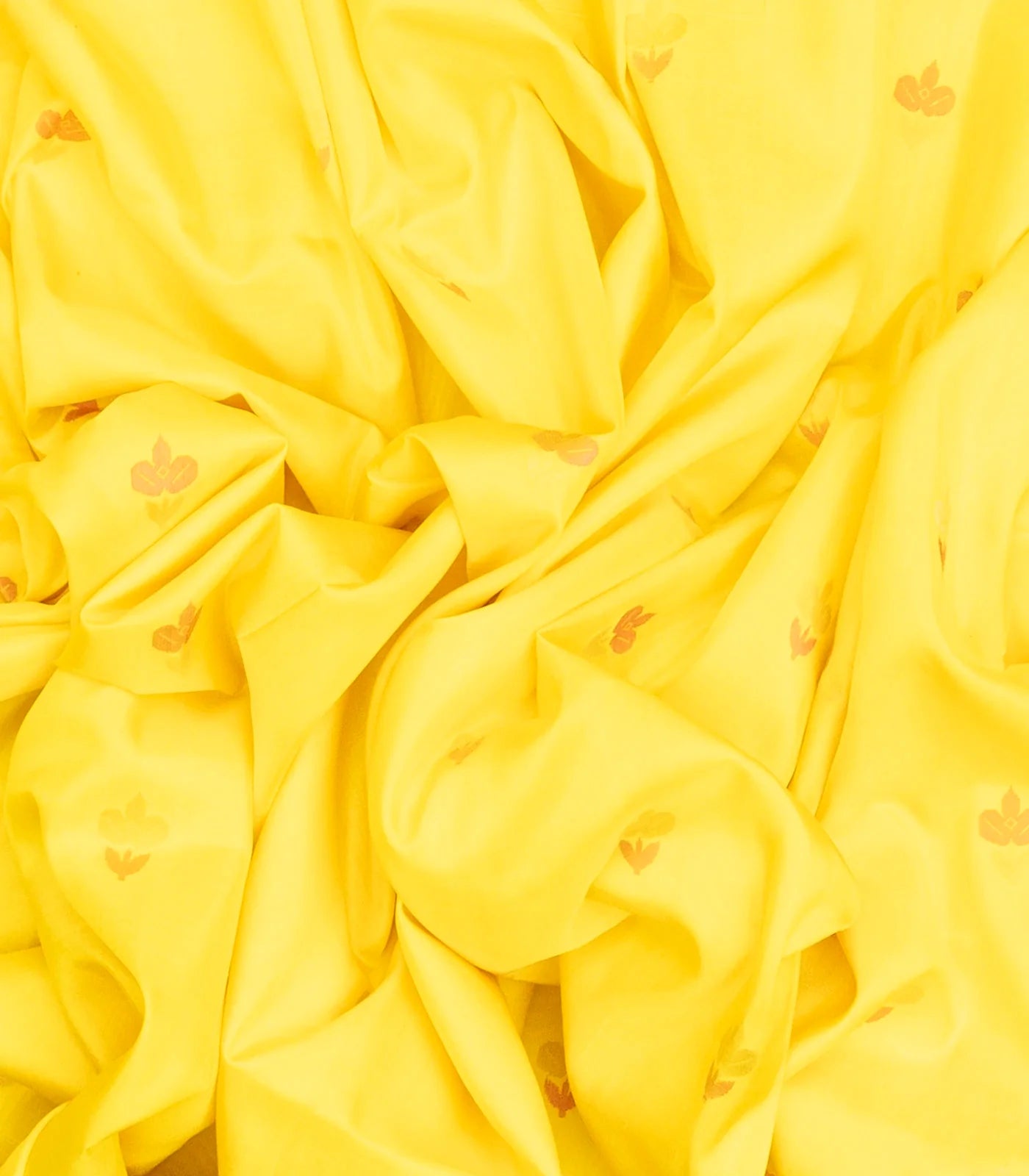 Yellow Handloom Uppada Silk Saree With Floral Buttas & Pink Pallu