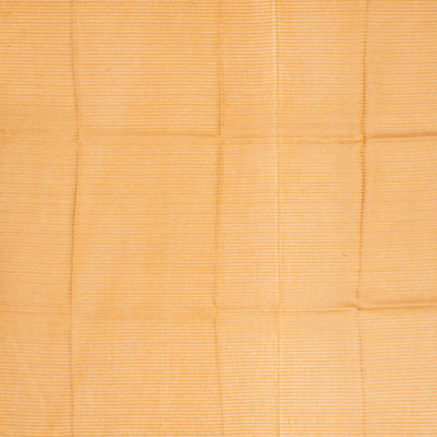 Peach Handwoven Linen Saree Printed With Floral Motifs