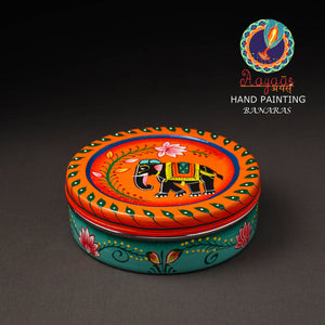 Banaras Handpainted Stainless Steel Roti Box 01