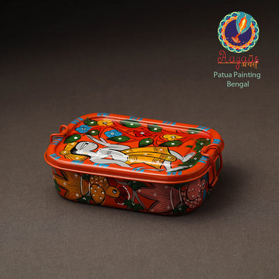 Bengal Patua Handpainted Stainless Steel Lunch Box (6 x 4 in)