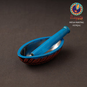Bengal Patua Handpainted Mortar and Pestle Set 17