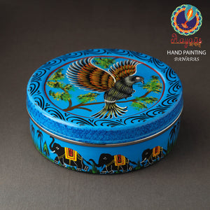 Banaras Handpainted Stainless Steel Chapati Box