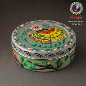 Banaras Handpainted Stainless Steel Chapati Box