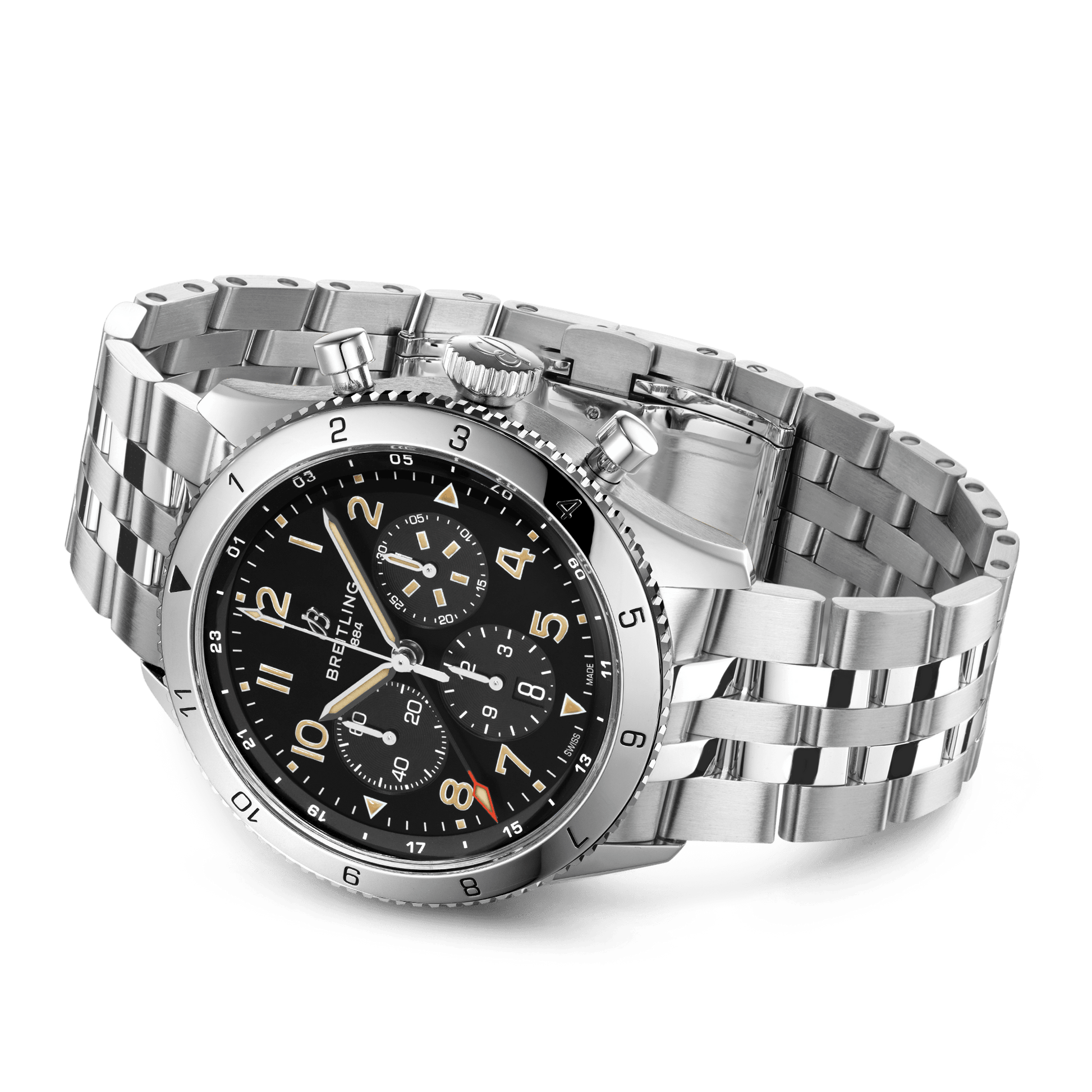 Breitling Super Avi B04 GMT P-51 Mustang Black Dial Men 46mm