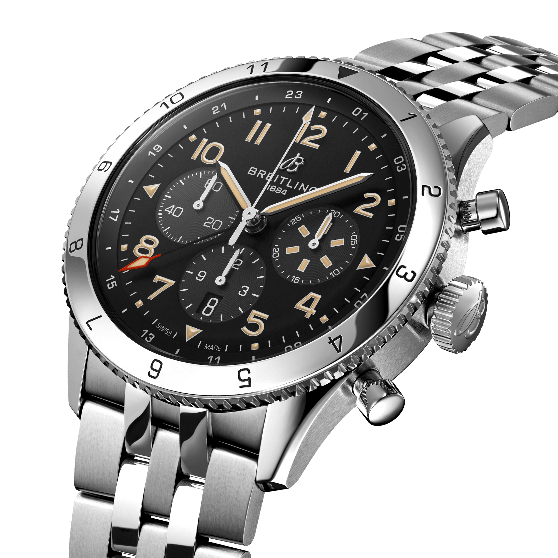 Breitling Super Avi B04 GMT P-51 Mustang Black Dial Men 46mm
