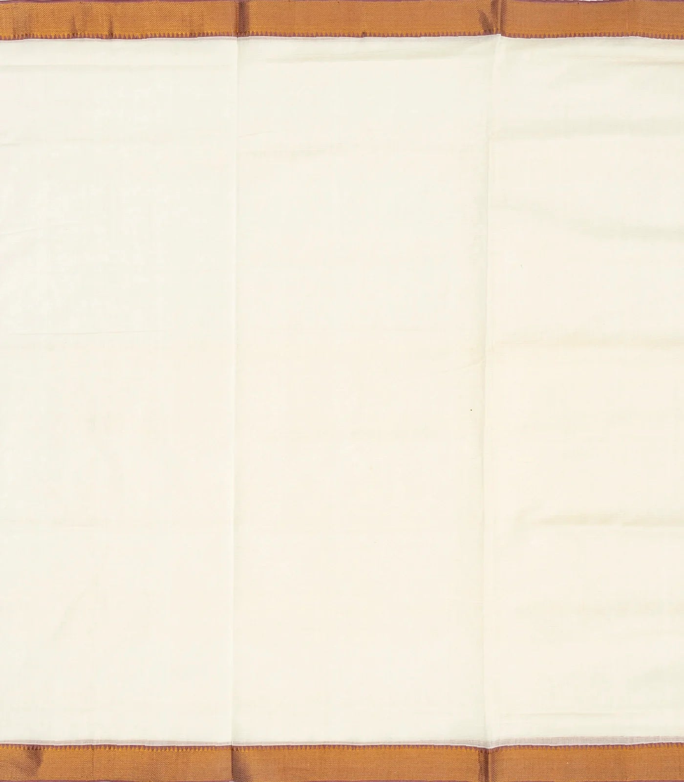 White Handloom Mangalagiri Cotton Saree With Zari Border