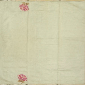 Gold Banarasi Crushed Tissue Saree With Hand painted Floral Motifs