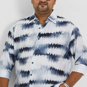 White Abstract Regular Fit Shirt