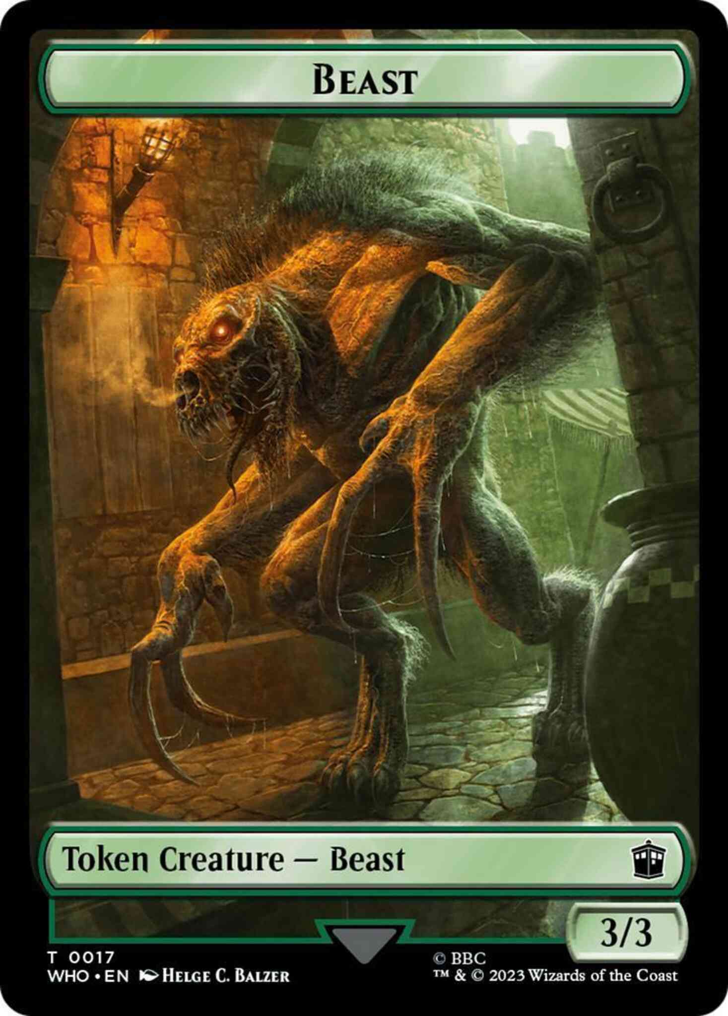 Beast Token (17) // Fish Token (10) [Universes Beyond: Doctor Who: Tokens] [Non-Foil]