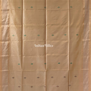 Rama Green with Chandan Color Handwoven Soft Silk Saree