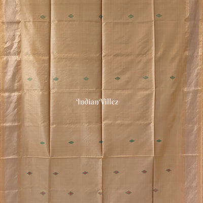 Rama Green with Chandan Color Handwoven Soft Silk Saree