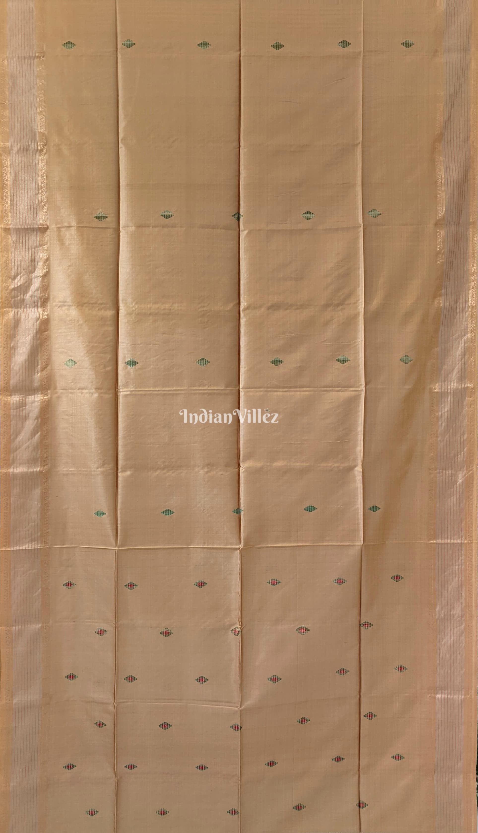 Rama Green with Chandan Color Handwoven Soft Silk Saree