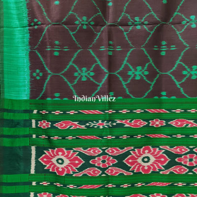 Dark Navy Blue Odisha Ikat Contemporary Silk Saree