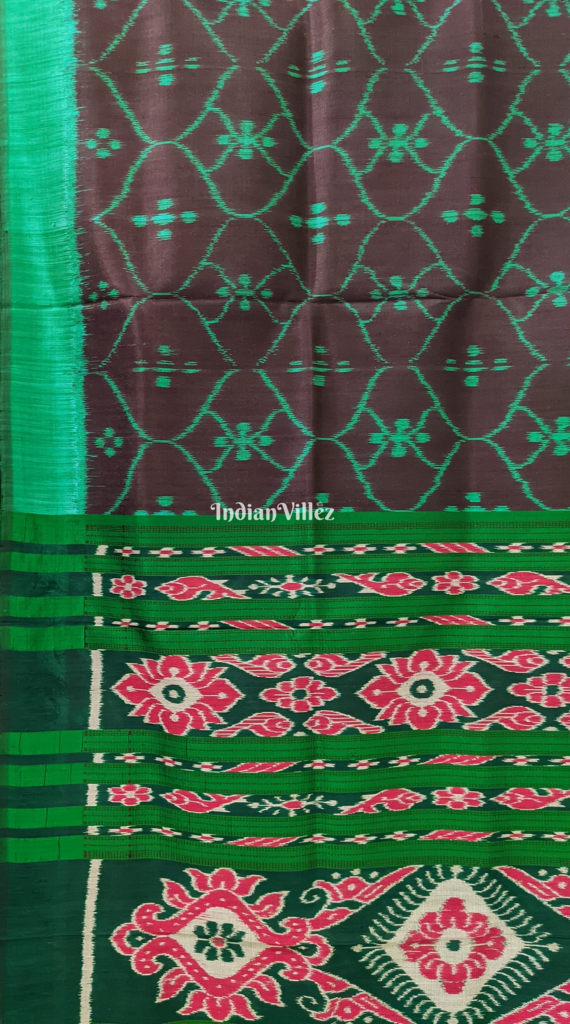 Dark Navy Blue Odisha Ikat Contemporary Silk Saree