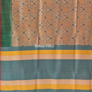 Beige Color Odisha Ikat Contemporary Silk Saree
