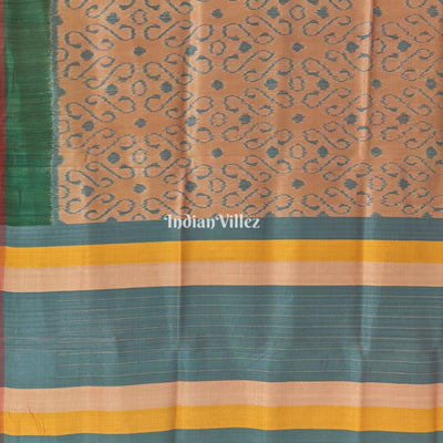 Beige Color Odisha Ikat Contemporary Silk Saree