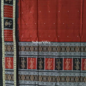 Maroon Doll Design Bomkai Silk Saree