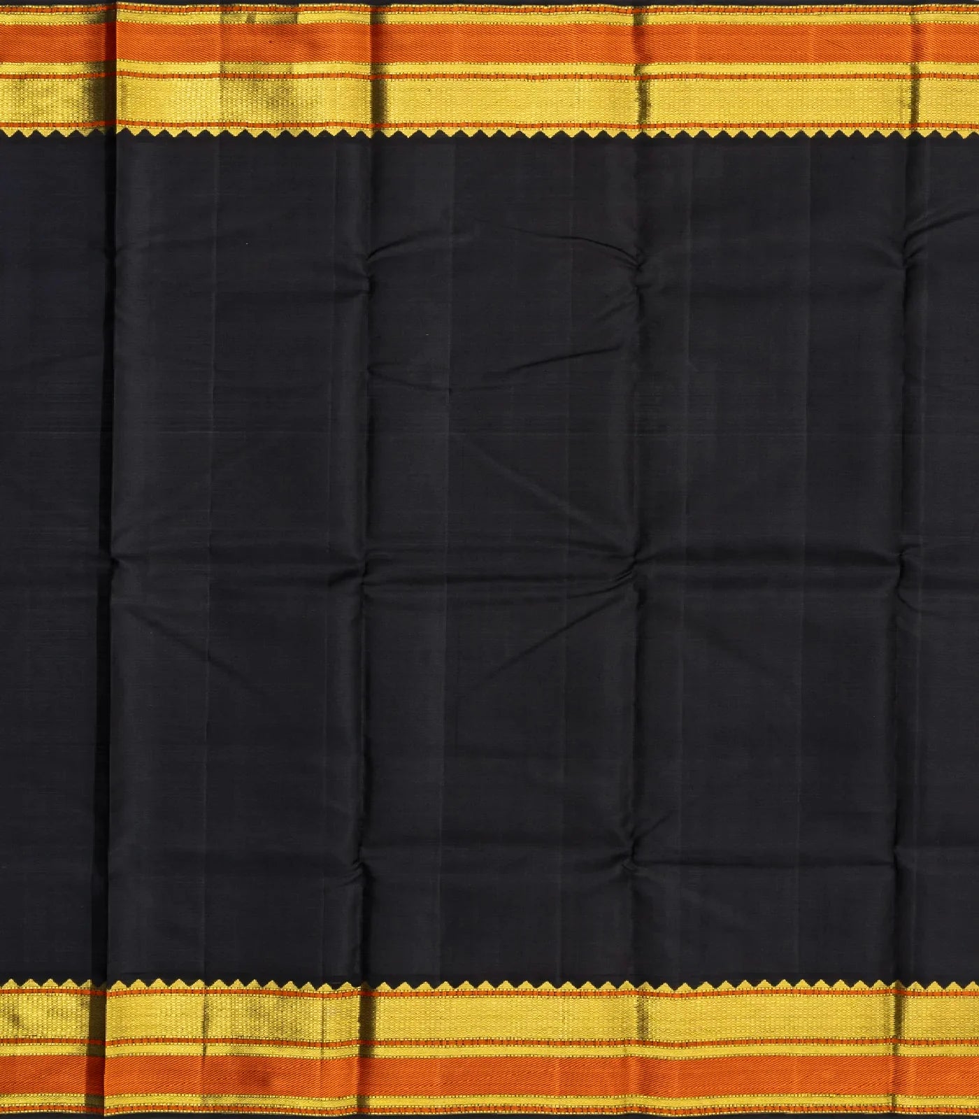 Peach Handloom Kanchipuram Korvai Silk Saree With Floral Buttas