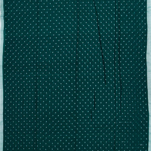Teal Bengal Cotton Saree With Coin Motifs