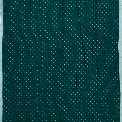 Teal Bengal Cotton Saree With Coin Motifs