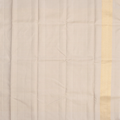 Taupe Handloom Kanchipuram Silk Saree With Zari Checks