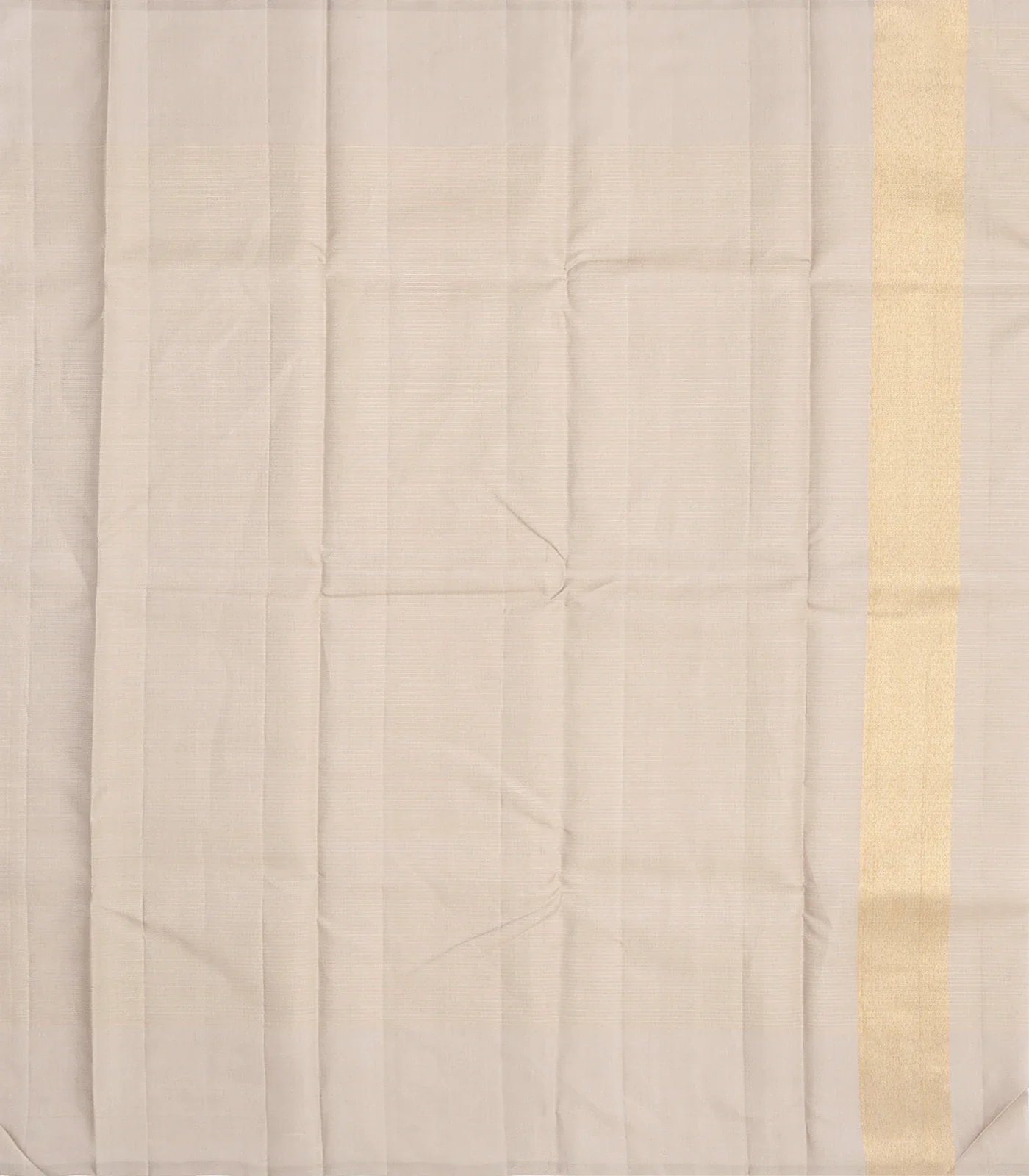 Taupe Handloom Kanchipuram Silk Saree With Zari Checks