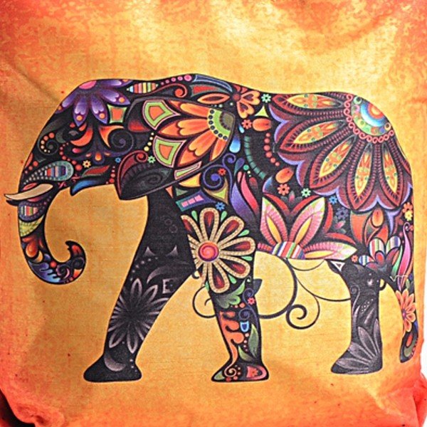 Abstract Elephant Animal Theme Bag- Folk-Elephant