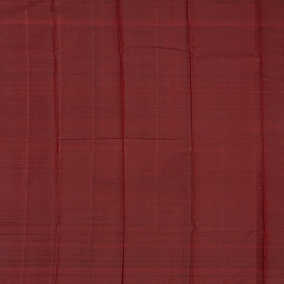 Red Handloom Kanchipuram Silk Saree With Brown Border