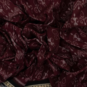 Dark Purple Handloom Orissa Cotton saree With Worli Design