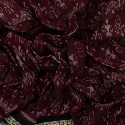 Dark Purple Handloom Orissa Cotton saree With Worli Design