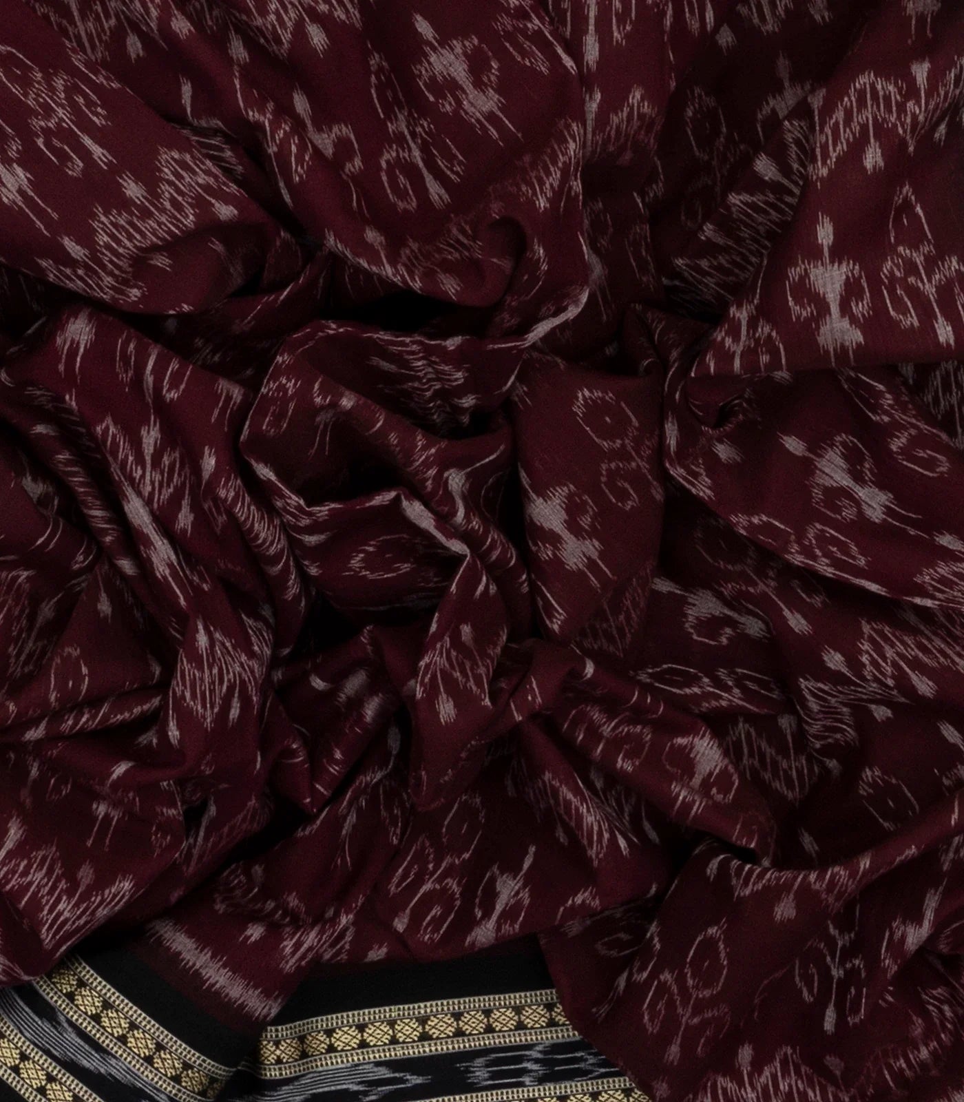 Dark Purple Handloom Orissa Cotton saree With Worli Design