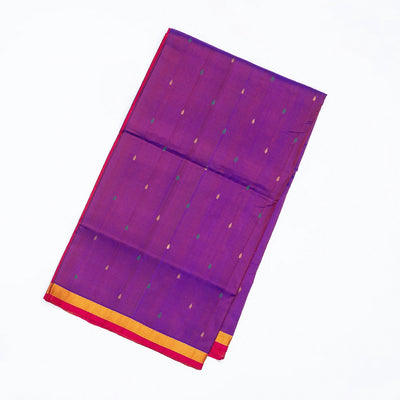Purple Handloom Uppada Silk Saree With Droplet Buttas