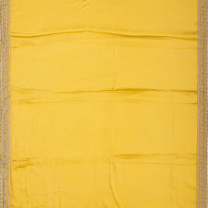 Yellow Woven Banarasi Satin Saree With Embroidery